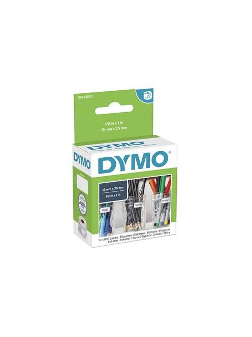 DYMO Etikett, LW nyomtatóhoz, eltávolítható, 13x25 mm, 1000 db etikett, DYMO