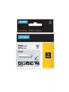   DYMO Feliratozógép szalag, vinil, 19 mm x 5,5 m, DYMO "Rhino", fehér-fekete