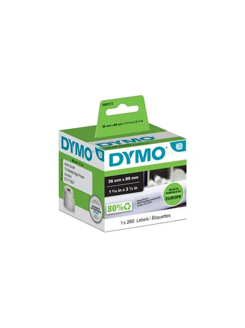 DYMO Etikett, LW nyomtatóhoz, tartós, 36x89 mm, 260 db etikett, DYMO