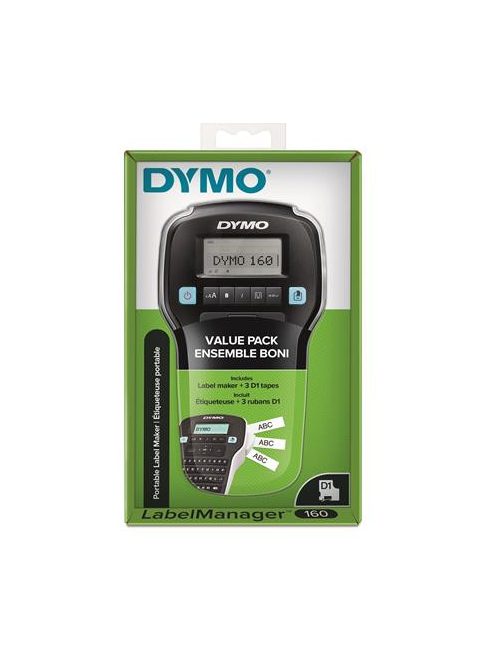 DYMO Elektromos feliratozógép, DYMO "LM 160", fekete, + 3 db D1 szalag
