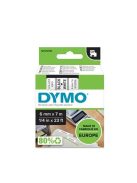 DYMO Feliratozógép szalag, 6 mm x 7 m, DYMO "D1", fehér-fekete