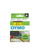 DYMO Feliratozógép szalag, 6 mm x 7 m, DYMO "D1", sárga-fekete