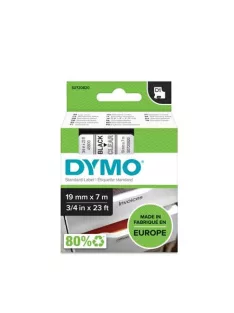   DYMO Feliratozógép szalag, 19 mm x 7 m, DYMO "D1", víztiszta-fekete