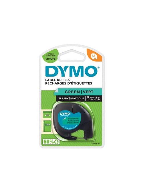 DYMO Feliratozógép szalag, 12 mm x 4 m, DYMO "Letratag", zöld