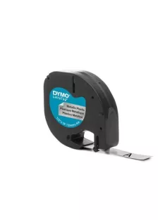   DYMO Feliratozógép szalag, műanyag, 12 mm x 4 m, DYMO "Letratag", ezüst