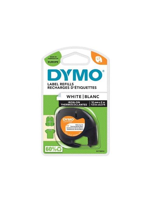 DYMO Feliratozógép szalag, vasalható, 12 mm x 2 m, DYMO "Letratag", fehér