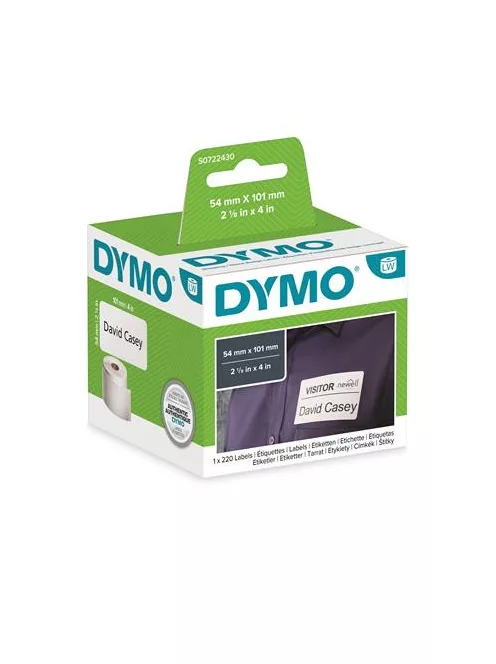DYMO Etikett, LW nyomtatóhoz, 54x101 mm, 220 db etikett, DYMO
