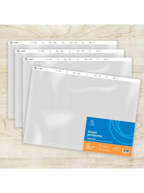 Genotherm lefűzhető, A3, 120 micron álló, víztiszta Bluering® 25 db/csomag,