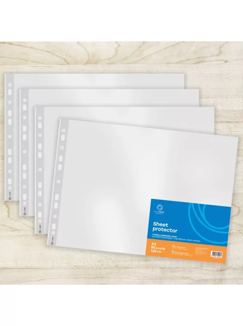 Genotherm lefűzhető, A3, 120 micron fekvő, víztiszta Bluering® 25 db/csomag,