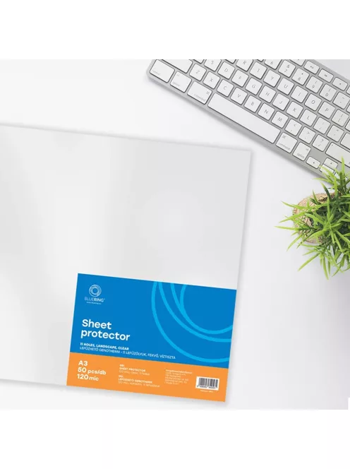 Genotherm lefűzhető, A3, 120 micron fekvő, víztiszta Bluering® 25 db/csomag,