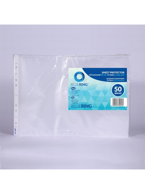 Genotherm lefűzhető, A3, 80 micron fekvő, narancsos Bluering® 20 db/csomag, 