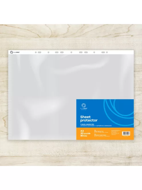 Genotherm lefűzhető, A3, 80 micron álló, narancsos Bluering® 20 db/csomag,