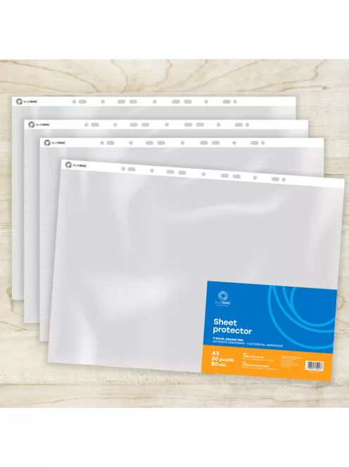 Genotherm lefűzhető, A3, 80 micron álló, narancsos Bluering® 20 db/csomag,