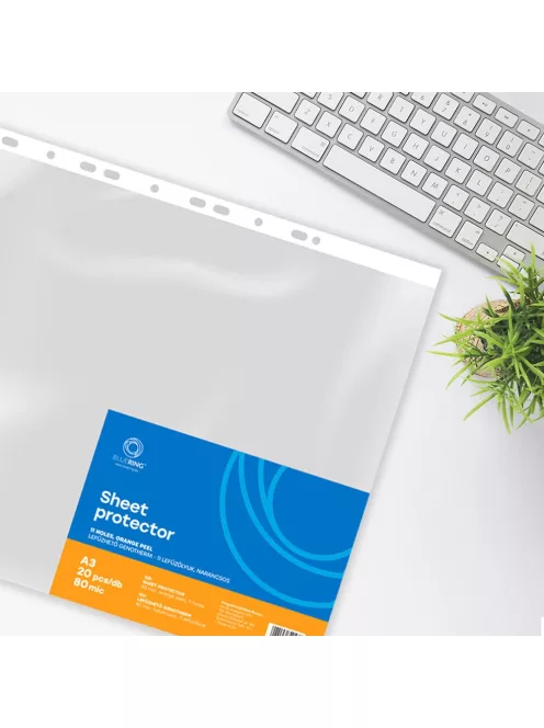 Genotherm lefűzhető, A3, 80 micron álló, narancsos Bluering® 20 db/csomag,