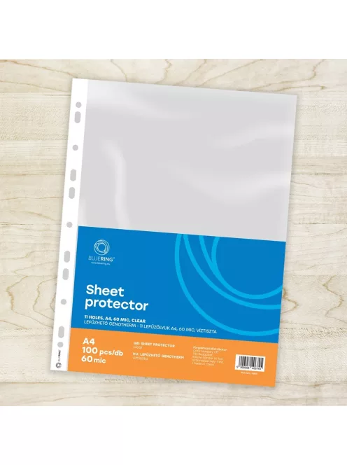 Genotherm lefűzhető, A4, 60 micron víztiszta Bluering® 100 db/csomag,