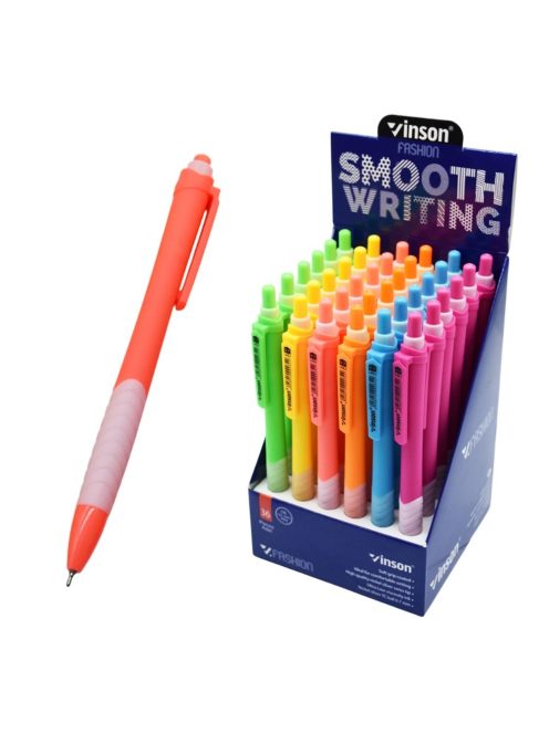 Golyóstoll nyomógombos 0,7mm Vinson Fashion C4 vegyes displ 36 db