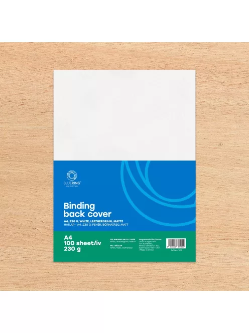 Hátlap, A4, 230 g. bőrhatású 100 db/csomag, Bluering® fehér