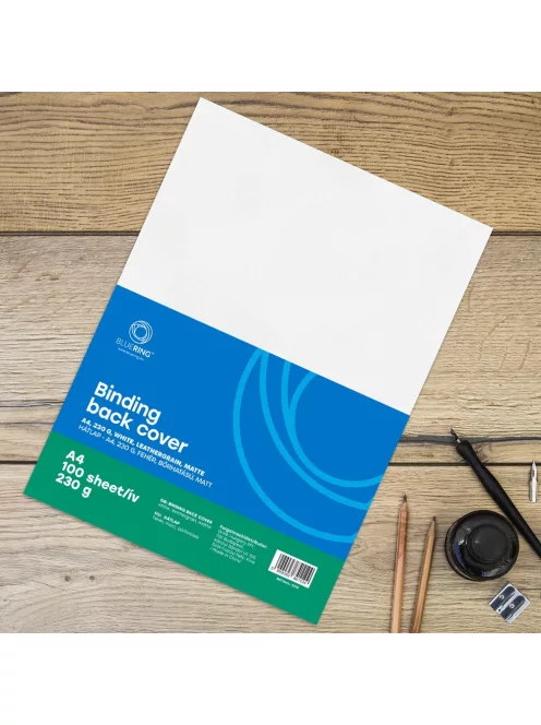 Hátlap, A4, 230 g. bőrhatású 100 db/csomag, Bluering® fehér