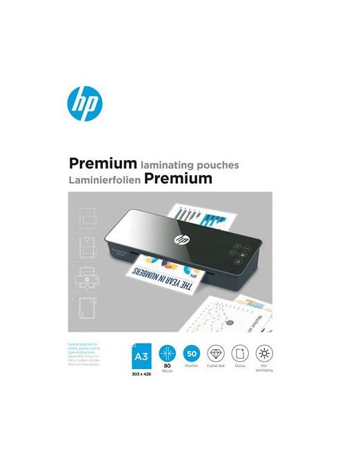 HP Meleglamináló fólia, 80 mikron, A3, fényes, 50 db, HP "Premium"