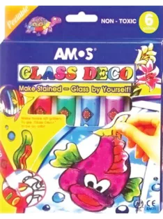   AMOS Üvegfóliafesték készlet, AMOS, 6 különböző szín