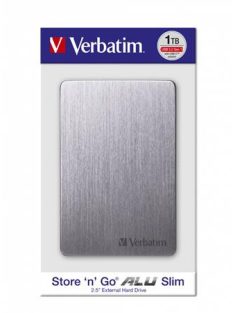   VERBATIM 2,5" HDD (merevlemez), 1TB, USB 3.2, alumínium borítás, VERBATIM "Store n Go", szürke