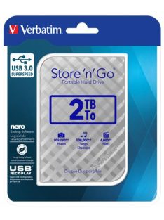   VERBATIM 2,5" HDD (merevlemez), 2TB, USB 3.0, VERBATIM "Store n Go", ezüst