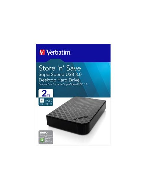VERBATIM 3,5" HDD (merevlemez), 2TB, USB 3.0, VERBATIM "Store n Save"