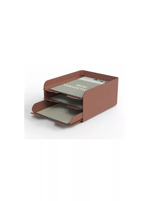 ALBA Irattálca, fém, 3 részes, ALBA, terrakotta