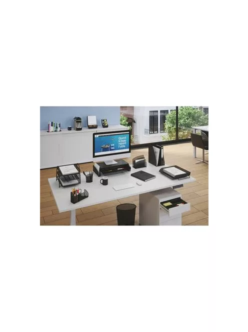 ALBA Monitorállvány, rendszerezővel, fémhálós, ALBA, fekete