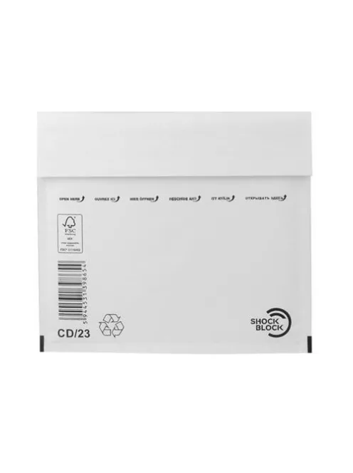 VICTORIA PAPER Légpárnás tasak, 175x200 mm külméret, 165x180 mm belméret, VICTORIA PAPER, "CD boríték", fehér