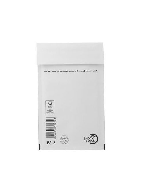 VICTORIA PAPER Légpárnás tasak, 140x225 mm külméret, 120x215 mm belméret, VICTORIA PAPER, "W2", fehér