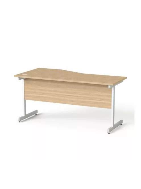 MAYAH Íróasztal, íves, jobbos, szürke fémlábbal, 160x80 cm, MAYAH "Freedom SV-29", kőris