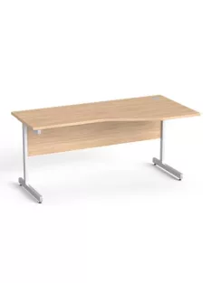   MAYAH Íróasztal, íves, jobbos, szürke fémlábbal, 160x80 cm, MAYAH "Freedom SV-29",  tölgy