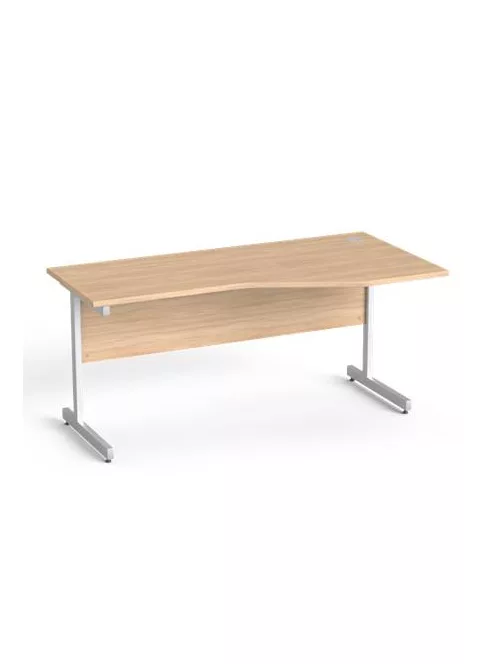 MAYAH Íróasztal, íves, jobbos, szürke fémlábbal, 160x80 cm, MAYAH "Freedom SV-29",  tölgy