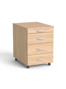   MAYAH Görgős konténer, 4 fiókos, MAYAH "Freedom SV-15",  tölgy