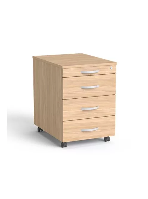 MAYAH Görgős konténer, 4 fiókos, MAYAH "Freedom SV-15",  tölgy