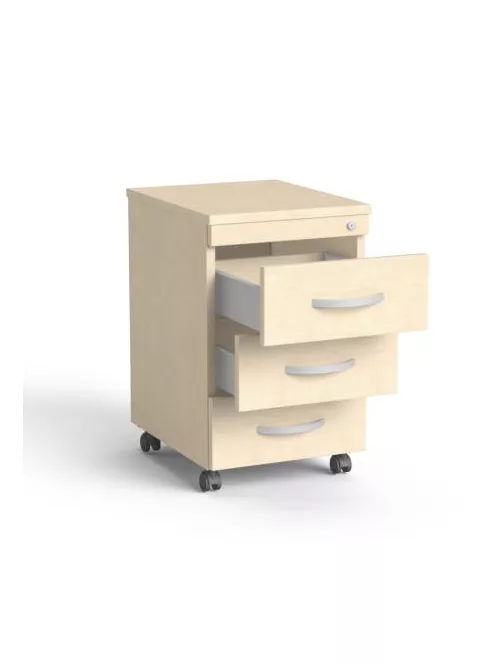 MAYAH Görgős konténer, 3 fiókos, MAYAH "Freedom SV-18", juhar