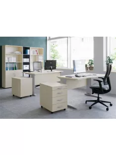   MAYAH Görgős konténer, 3 fiókos, MAYAH "Freedom SV-18", juhar