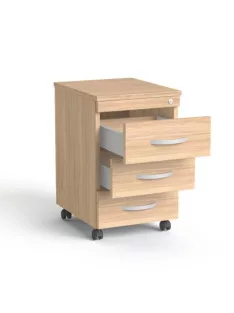   MAYAH Görgős konténer, 3 fiókos, MAYAH "Freedom SV-18",  tölgy