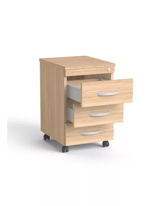 MAYAH Görgős konténer, 3 fiókos, MAYAH "Freedom SV-18",  tölgy