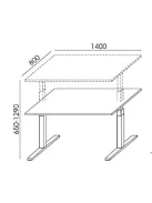 MAYAH Állítható magasságú íróasztal, 140x80 cm, MAYAH "Freedom SV-302", juhar