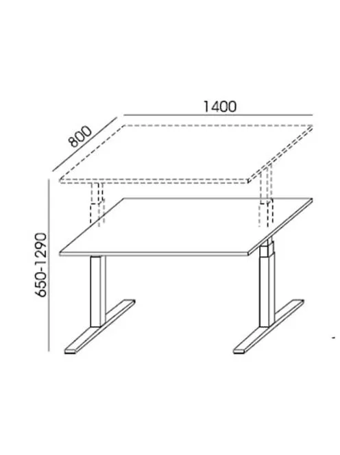 MAYAH Állítható magasságú íróasztal, 140x80 cm, MAYAH "Freedom SV-302", juhar
