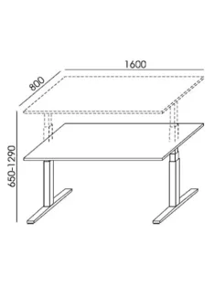   MAYAH Állítható magasságú íróasztal, 160x80 cm, MAYAH "Freedom SV-303", juhar