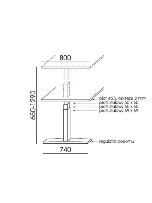 MAYAH Állítható magasságú íróasztal, 160x80 cm, MAYAH "Freedom SV-303", juhar
