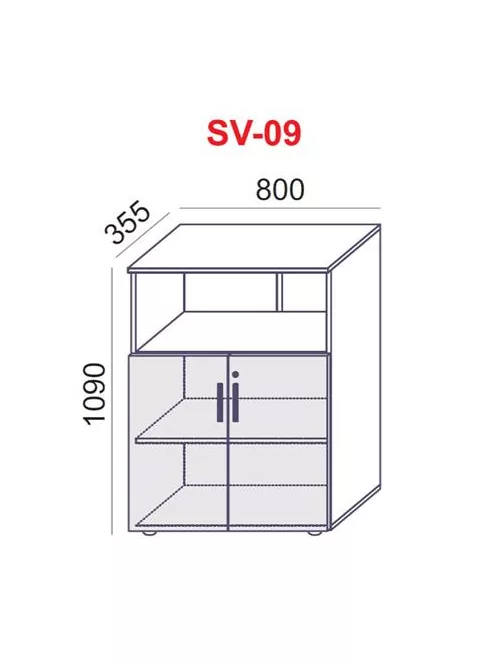 MAYAH Szekrény, 3 rendező magas, kombinált, polcos, MAYAH "Freedom SV-09", kőris