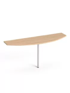   MAYAH Tárgyalótoldat, íves, szürke fémlábbal, 50x160 cm, MAYAH "Freedom SV-50",  tölgy