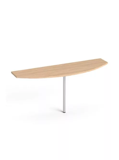 MAYAH Tárgyalótoldat, íves, szürke fémlábbal, 50x160 cm, MAYAH "Freedom SV-50",  tölgy