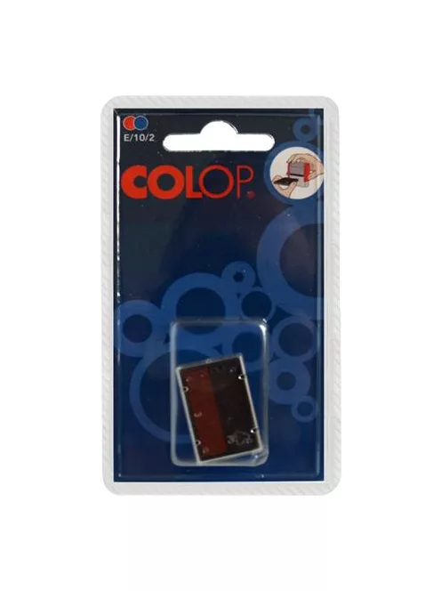 COLOP Bélyegző cserepárna, 2 db/bliszter, COLOP "E/10/2", piros-kék