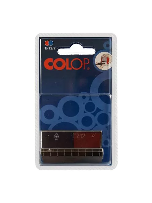 COLOP Bélyegző cserepárna, 2 db/bliszter, kétszínű változat, COLOP "E12/2", kék-piros
