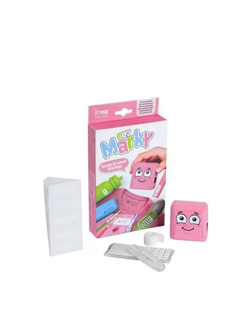 COLOP Bélyegző textilhez, kirakós COLOP "Marky", pink ház, fekete párnával